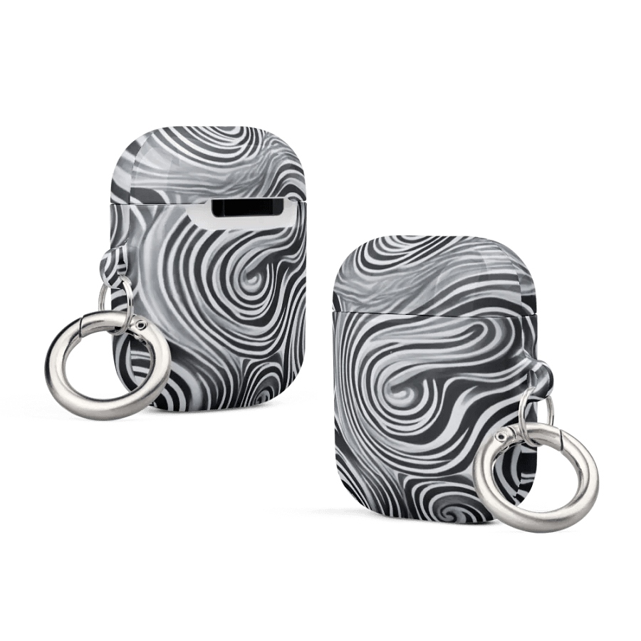 Funky Black and White Noir Liquid Tie-Dye Airpods Case product image (6)