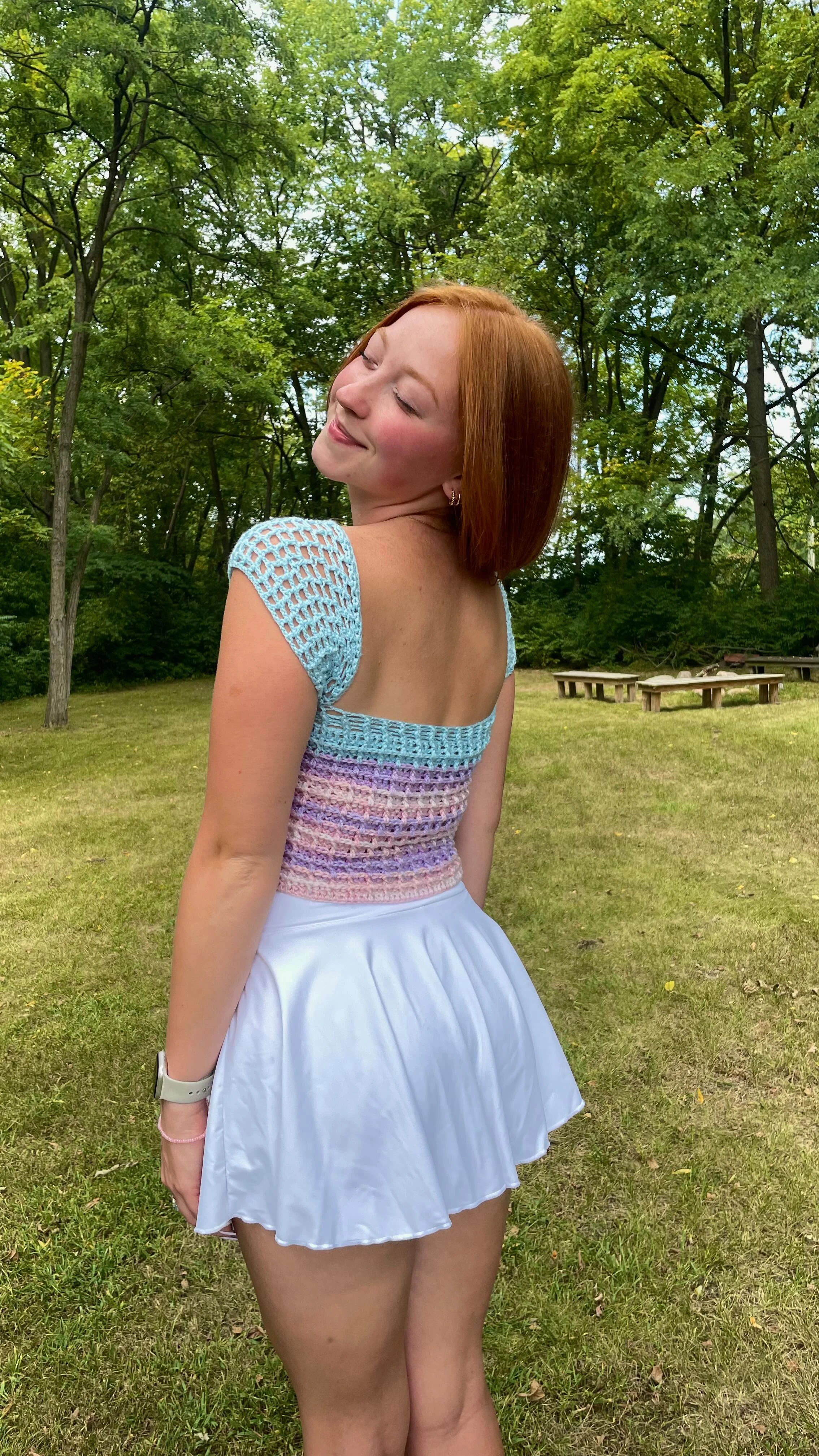 Azure top pattern out now💕 you can get it on @hollydoescrochet Kofi🥰

Thank you for allowing me to test this top!!🥰

#crochet...