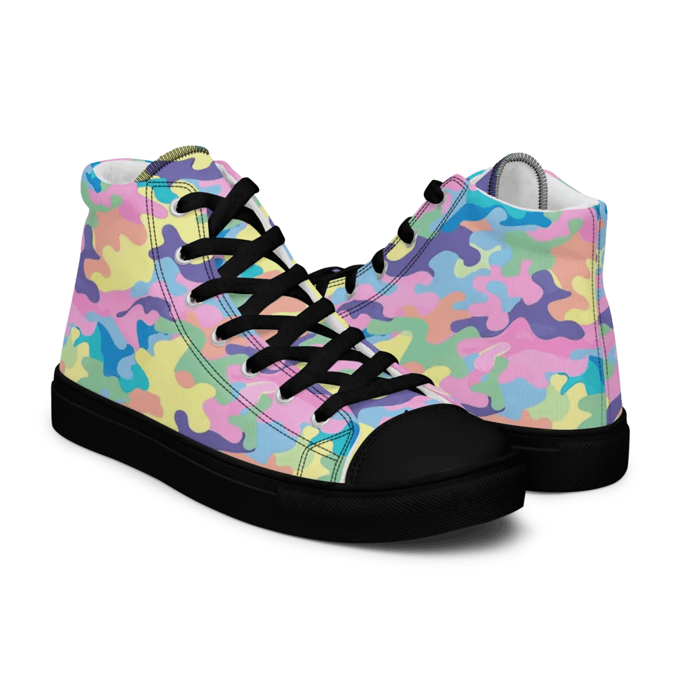 Pastel Camouflage High Top Canvas Shoes product image (1)