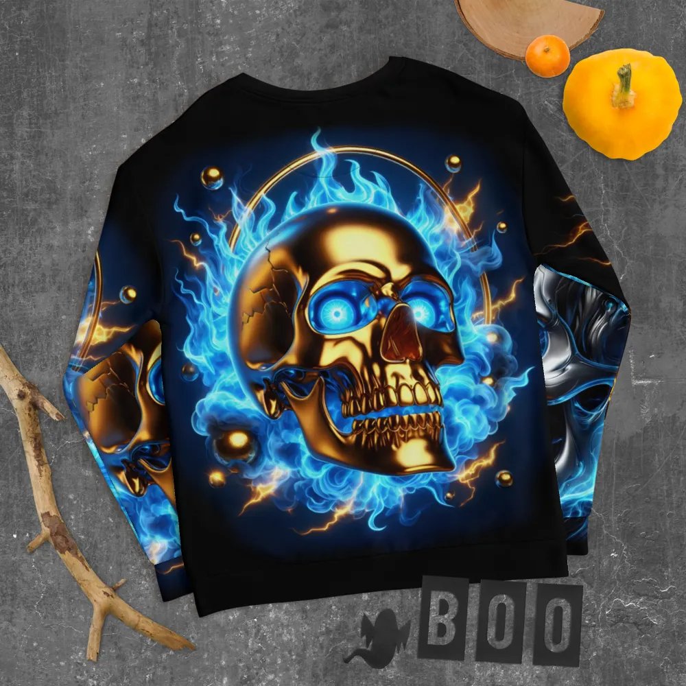 Futuristic Skull Glow - Unisex Sweatshirt #16 product image (10)