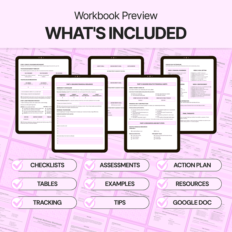 Financial Wellness Workbook - Google Docs product image (2)