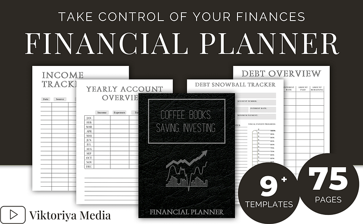 Digital Financial Planner - Coffee, Books, Saving, Investing product image (2)