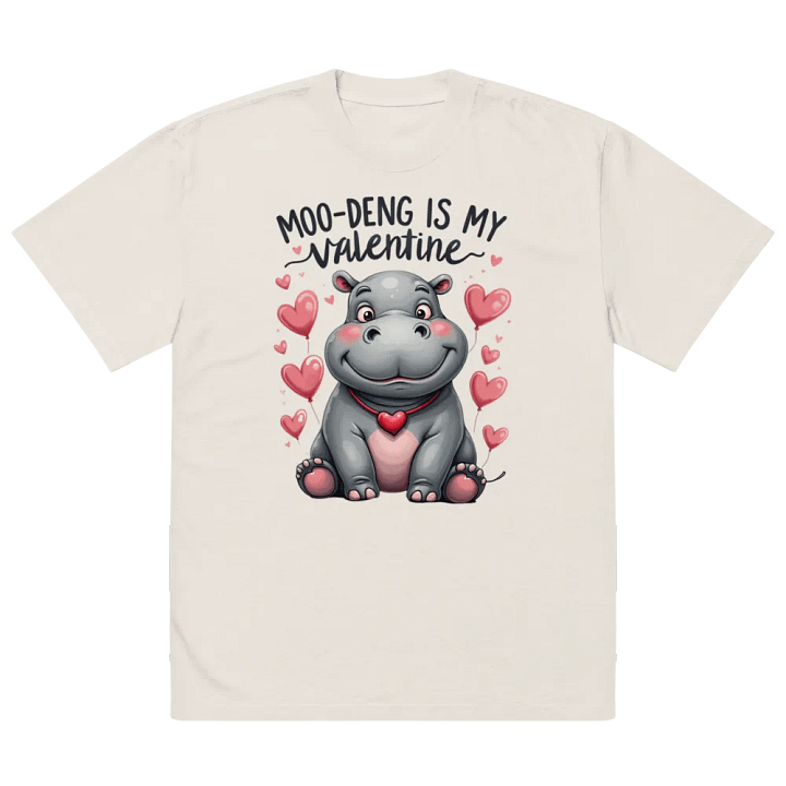 Moo-Deng is My Valentine Oversized Tee product image (2)