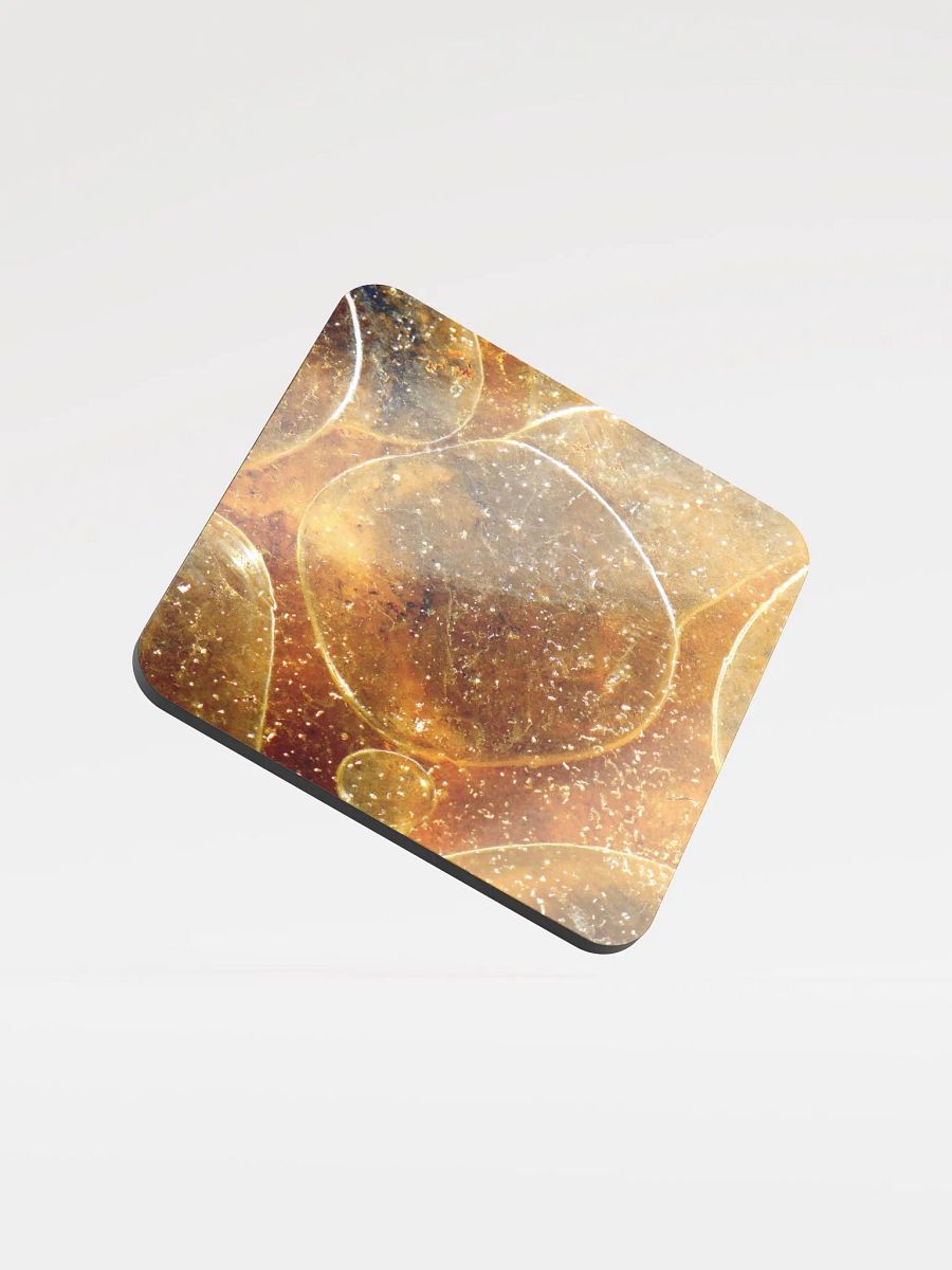 Glossed Cork Coaster - Gold Bubbles product image (1)