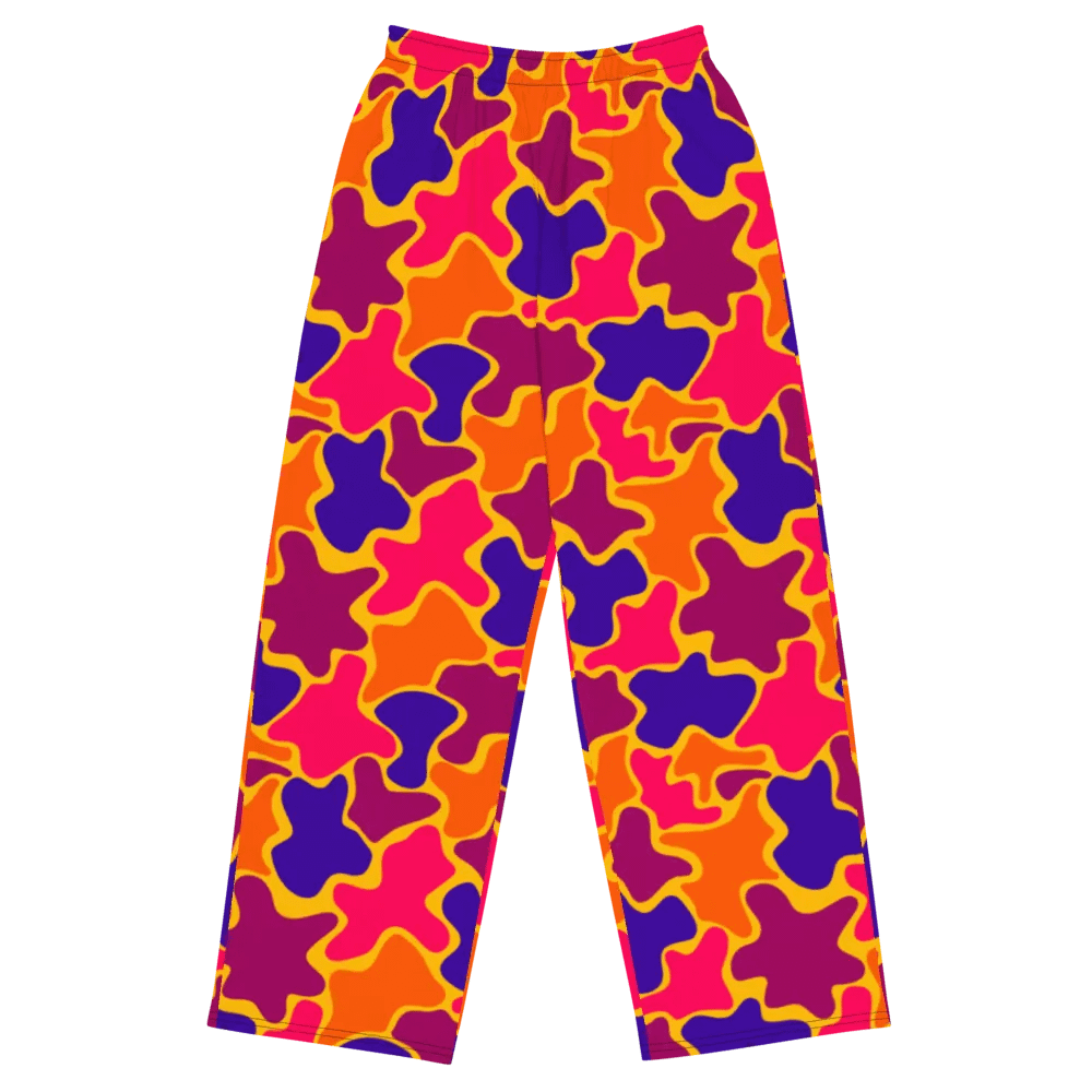 Multi Colored Pattern Blobs Unisex Wide leg Pants product image (1)