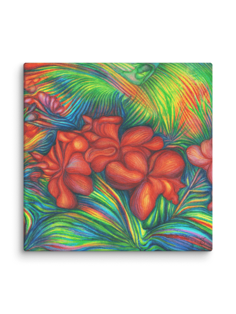 Blank Canvas: Unleash Your Artistic Vision - Tropical Red Flowers product image (2)