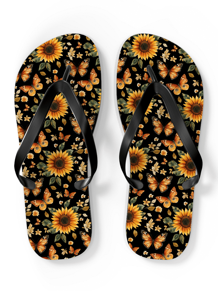 Butterfly/Sunflower Flip Flops product image (9)