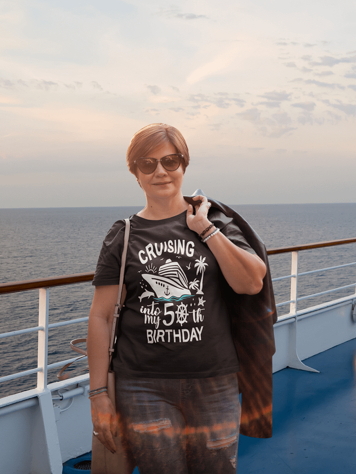 Cruising Into My 50th Birthday Unisex Softstyle T-Shirt Dark Colours product image (1)