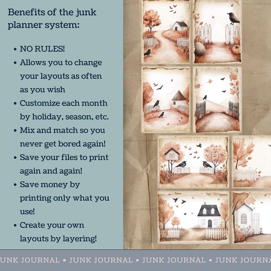 Autumn Crows - Printable Journal Cards V4 product image (3)