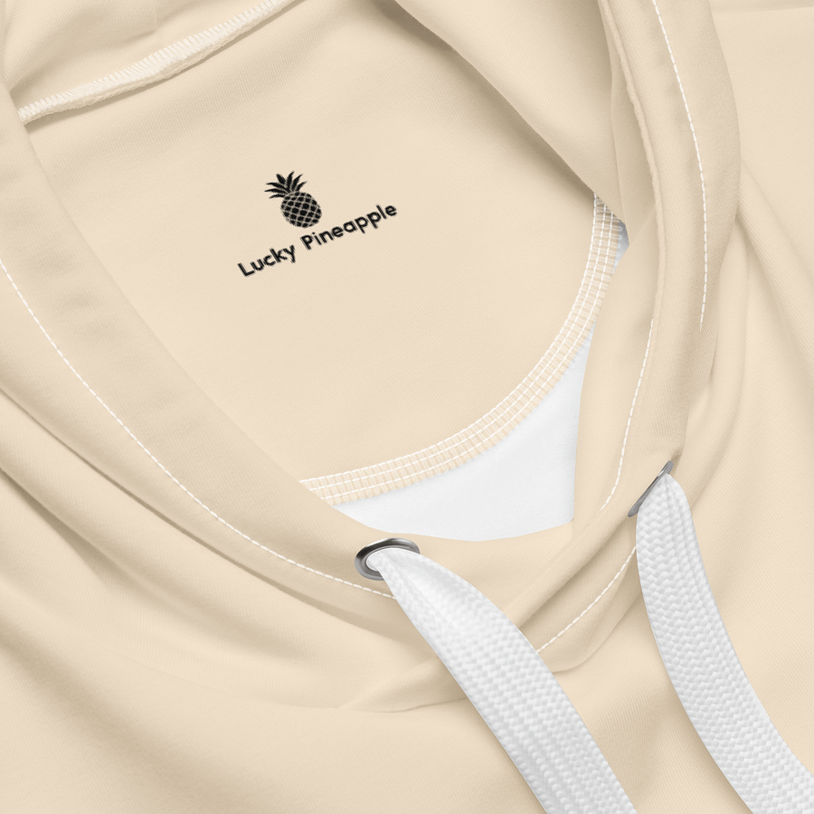 Cream Beige Solid Color Eco Friendly Pullover Unisex Hoodie product image (4)