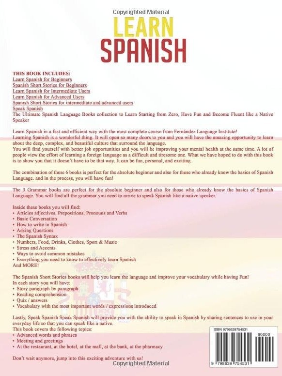 Learn Spanish: 6 books in 1: The Ultimate Spanish Language Books collection to Learn Starting from Zero, Have Fun and Become Fluent like a Native Speaker product image (2)