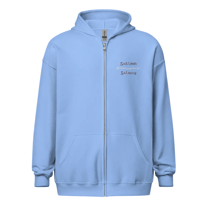 Galway/Gaillimh Scholastic style Ogham embroidered Zip Hoodie product image (1)