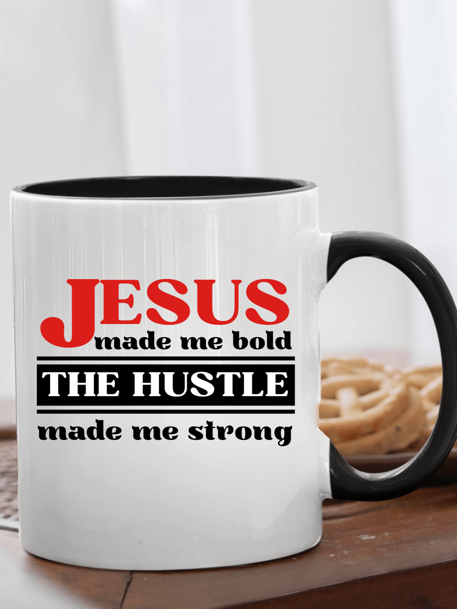 Jesus Made Me Bold The Hustle Made Me Strong Christian Mug | Faith & Hustle Coffee Cup | Motivational Christian Gift product image (1)
