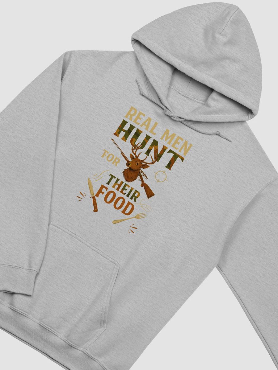 Real Men Hunt Hoodie – Gritty Survivalist Graphic Design product image (3)