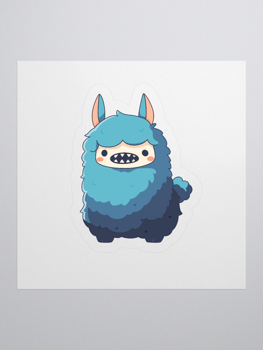 Snargle Alpaca Sticker – Sleepy Fanged Cartoon Vinyl Decal product image (3)
