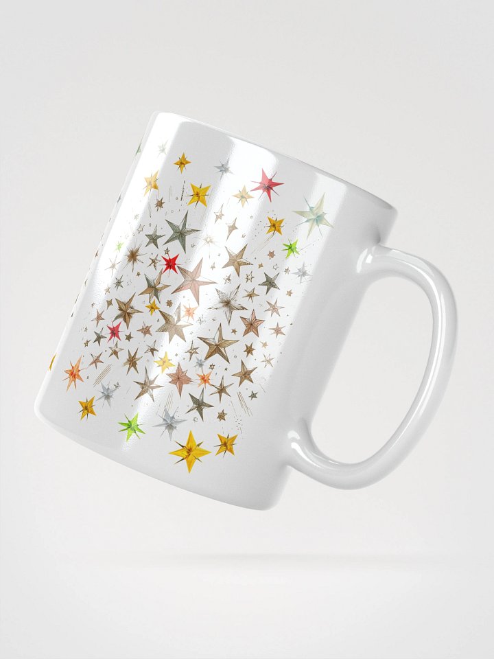 Stylish Star Design White Glossy Mug product image (4)