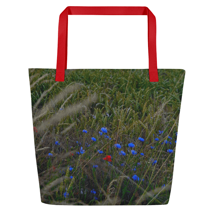 Große Tragetasche - Weizenfeld mit Kornblumen im Abendlicht product image (2)