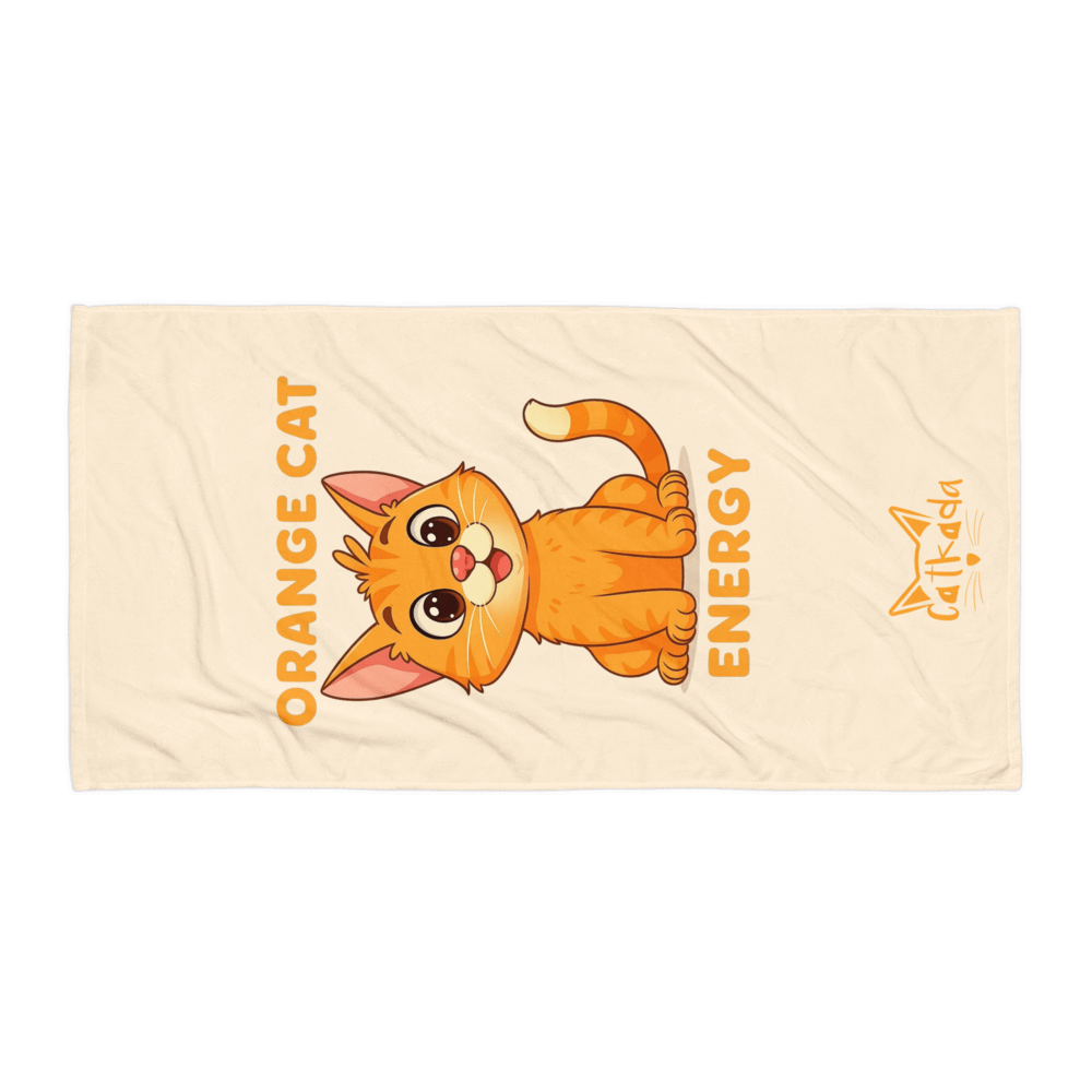 ORANGE CAT ENERGY BEACH TOWEL product image (1)