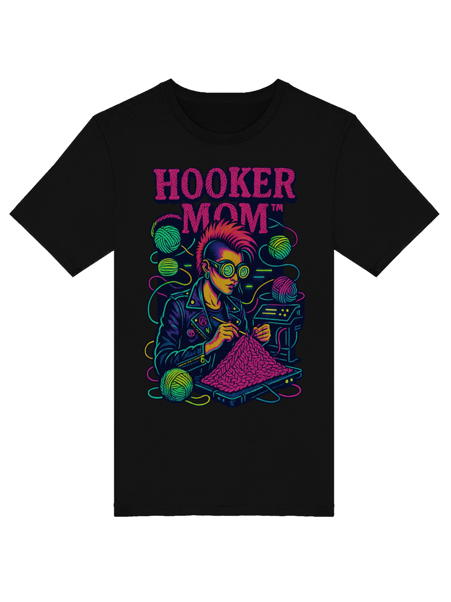 Hooker Mom™ “Code & Crochet” Tee – Midnight Maker Edition product image (5)