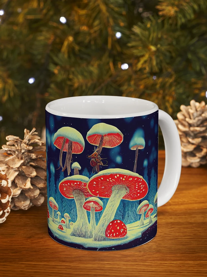 Enchanted Christmas Luminous Amanita Muscaria Mushroom Mug product image (1)