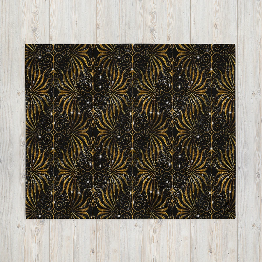 Black and Gold Victorian Sparkle Throw Blanket product image (16)