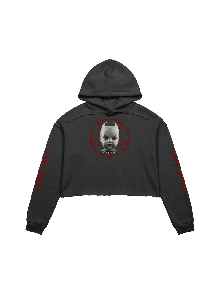 EVIL DOLL FLEECE CROP HOODIE product image (1)