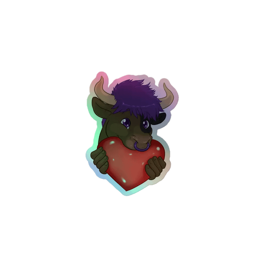 "Bull Love" Holographic Sticker product image (1)