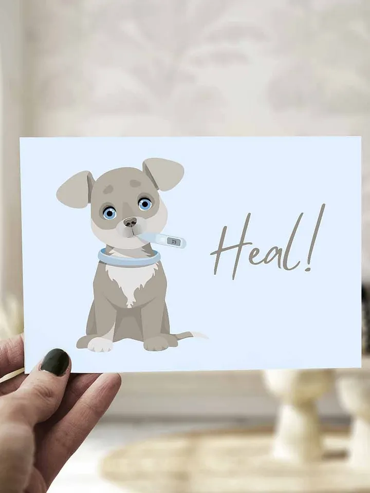 Get Well Soon Puppy and Thermometer product image (1)