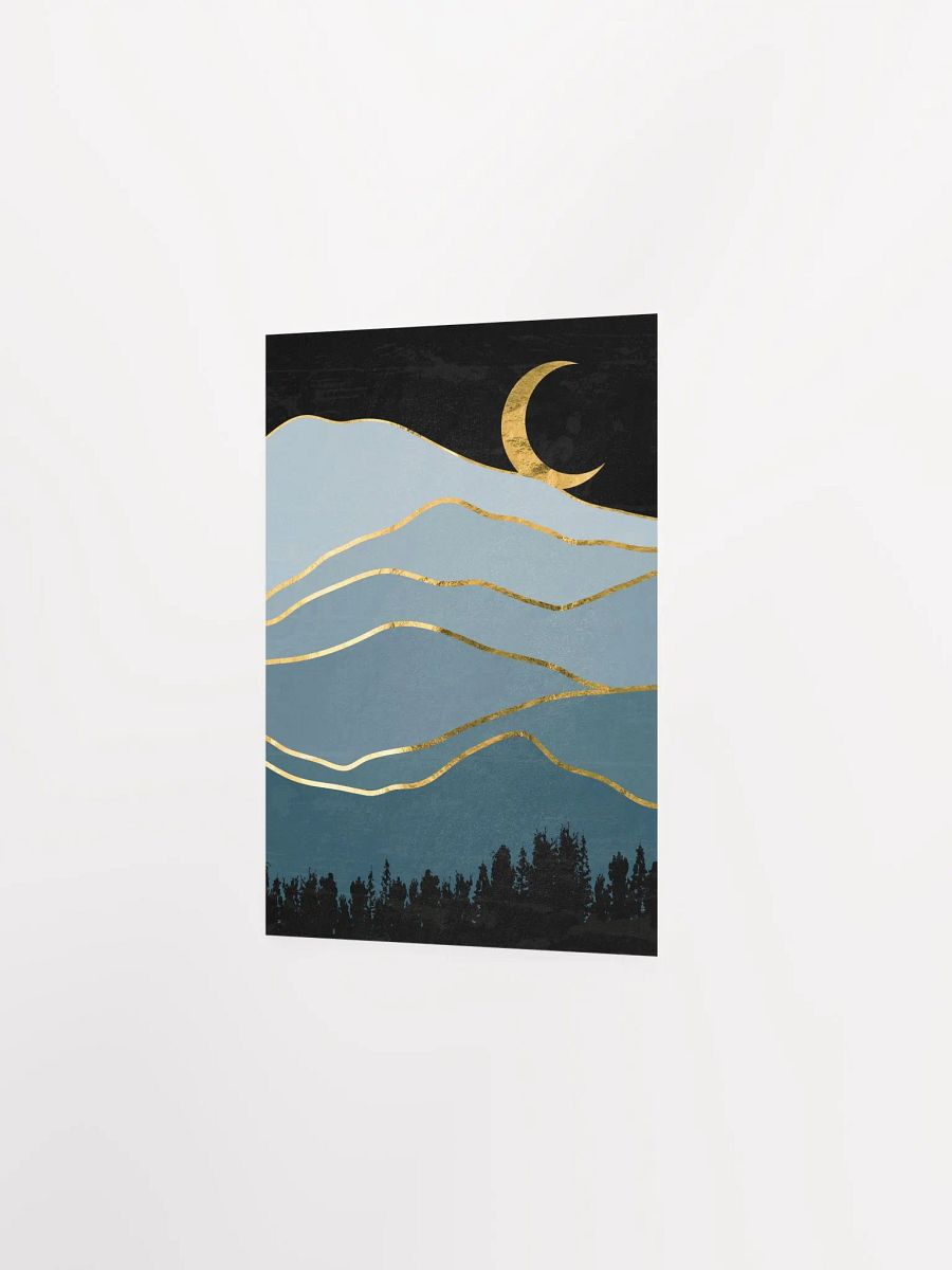 Golden landscape with moon #3 — Japanese golden poster, travel poster, aesthetic poster product image (7)