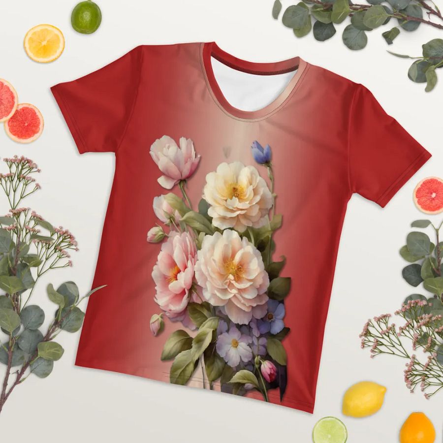 Floral Themed All Over Print T-shirt product image (7)