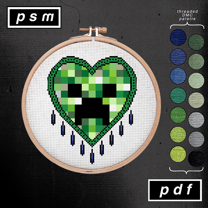 Bert Grimm Minecraft Creeper Crying Heart Pattern product image (1)