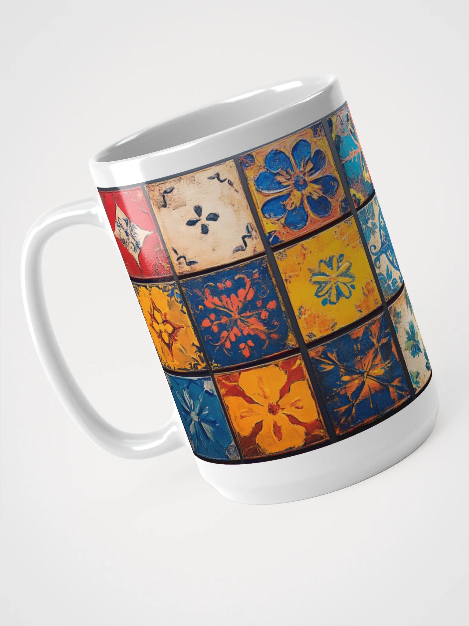 Antique Floral Tiles Mug 15oz product image (3)