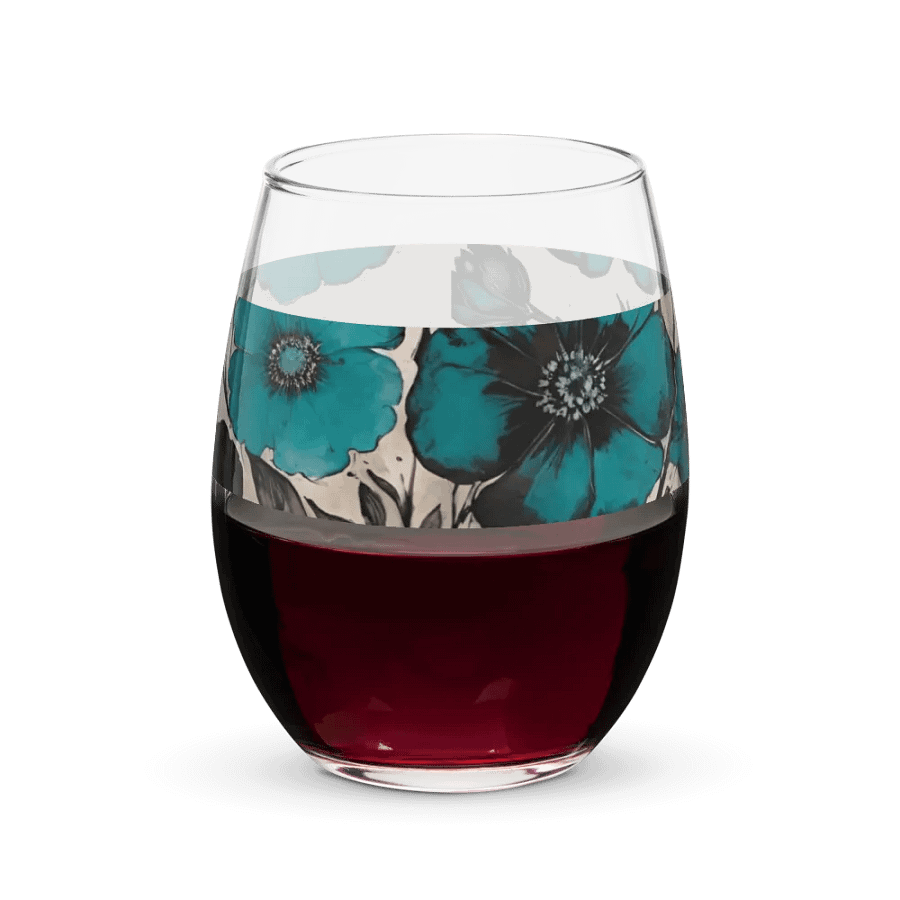 Vintage Floral Stemless Wine Glass product image (5)