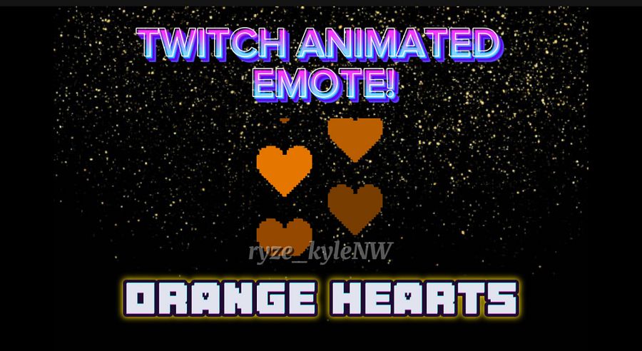 Twitch Animated Emote Orange Hearts product image (1)