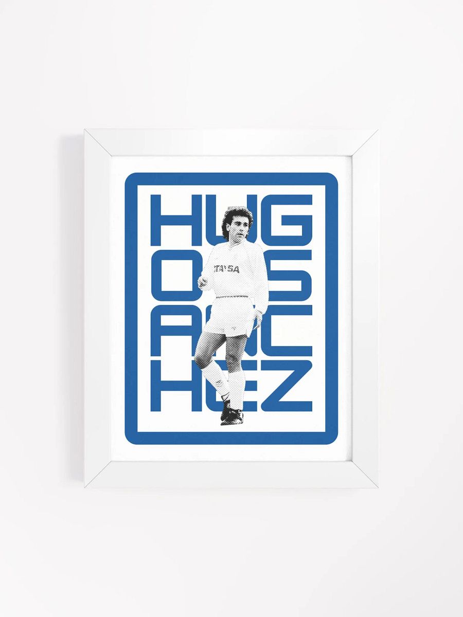 Hugo Sanchez BW Real Madrid Name Art Framed Print product image (16)