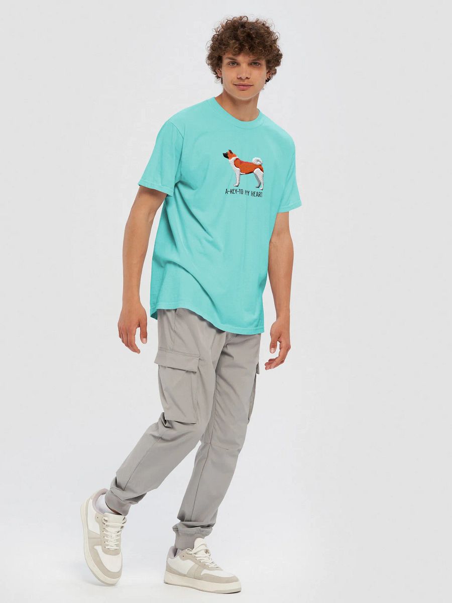 A-Key-To My Heart T-Shirt(Embroidered) of an American Akita(Red) product image (23)