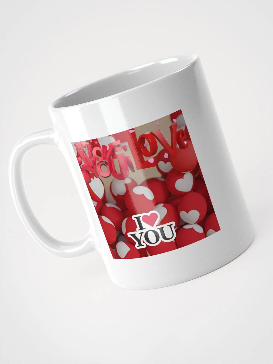 White Glossy Mug Hearts product image (3)