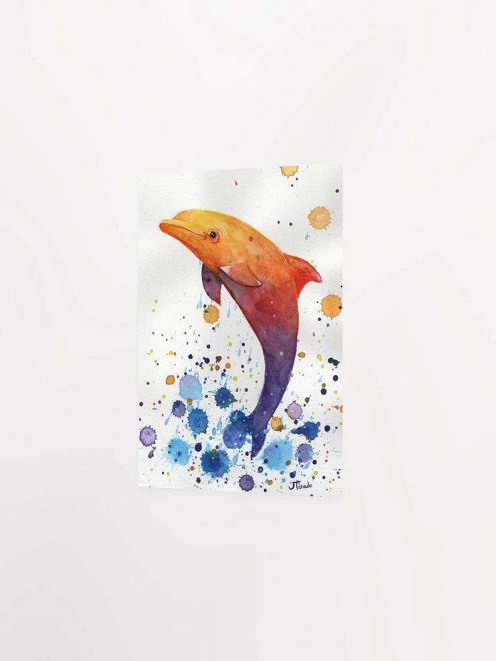 Vibrant Dolphin Leaping Watercolor Poster product image (14)