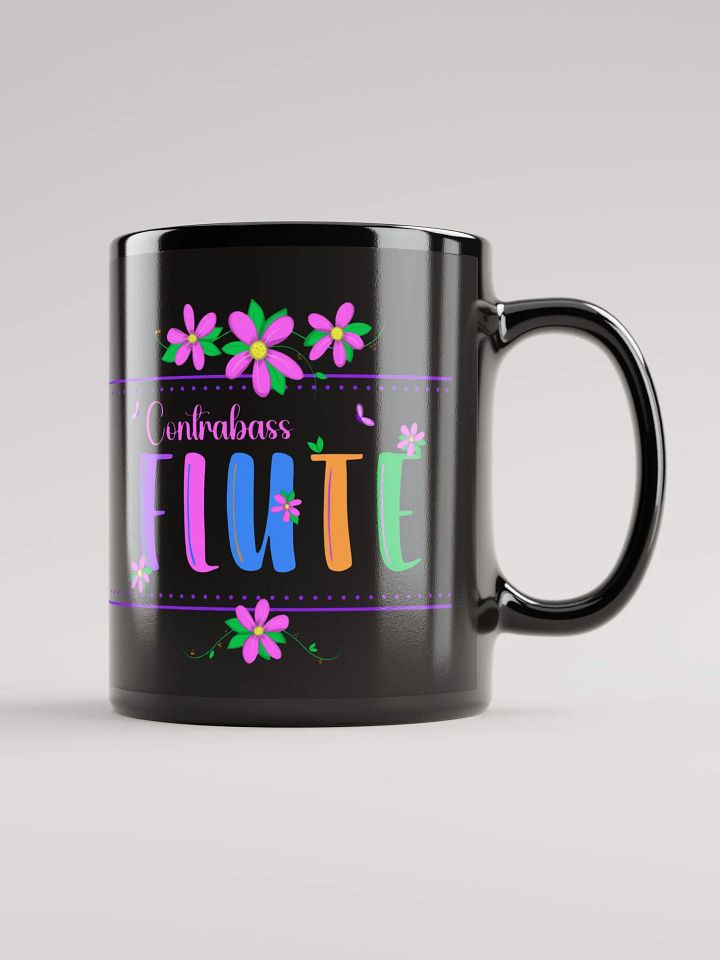 Floral Flutes Black Glossy Mug - Contrabass product image (1)