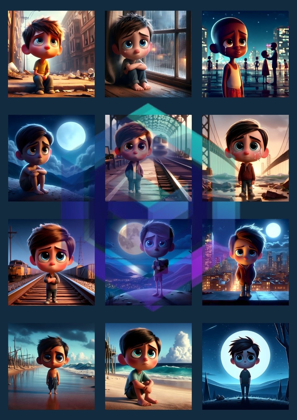 200 PIXAR STYLE SAD BOY IMAGES BUNDLE FOR DEEP EMOTIONAL STORYTELLING product image (2)