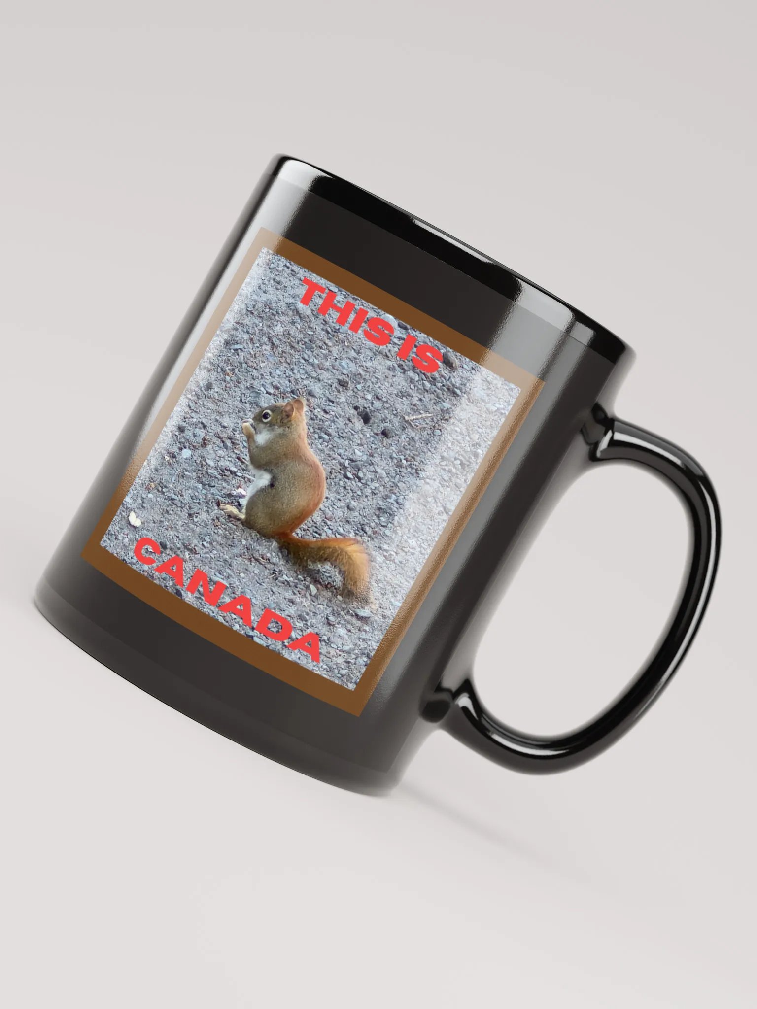 Adorable Red Squirrel Glossy Black Mug product image (8)