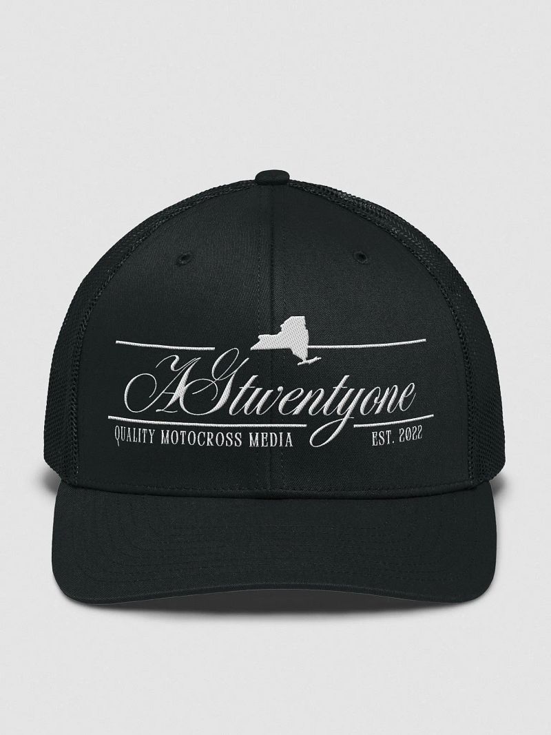 AG21 Script Trucker Hat (White)