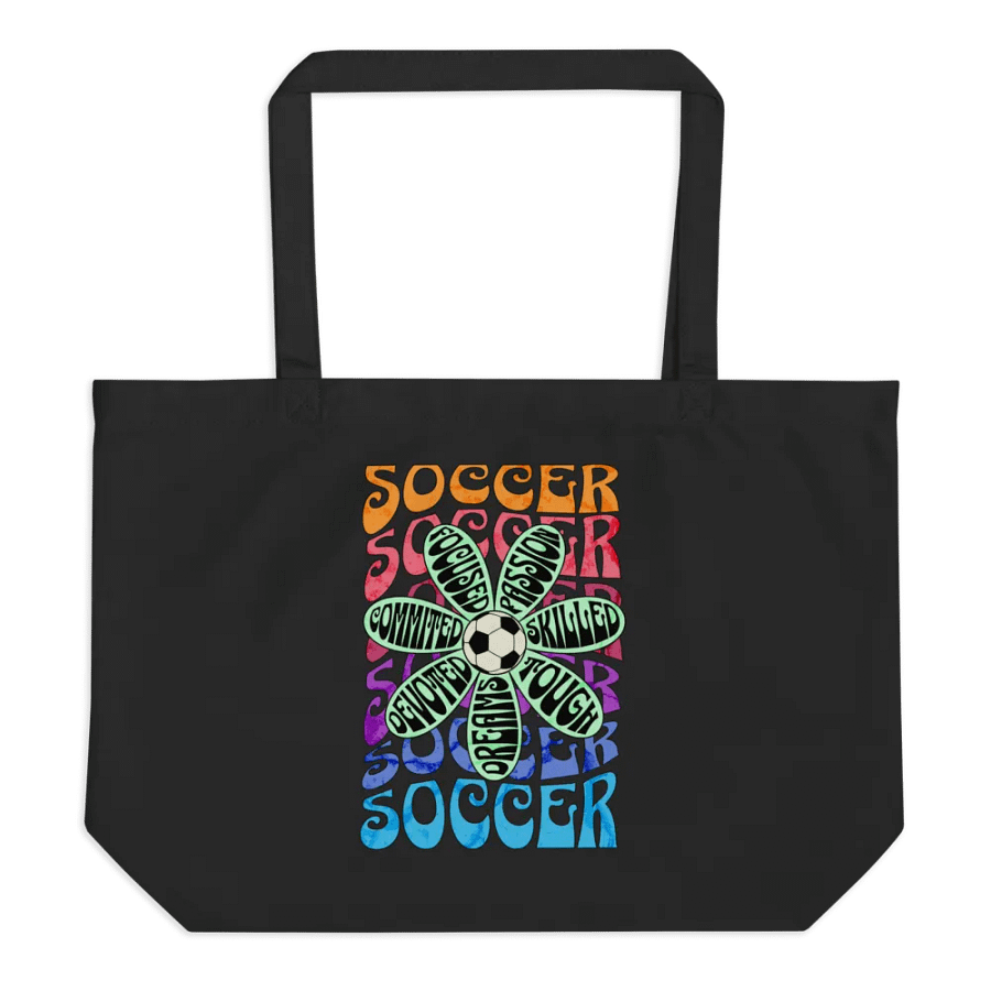 Flower Soccer Motivational Passion Organic Tote product image (1)