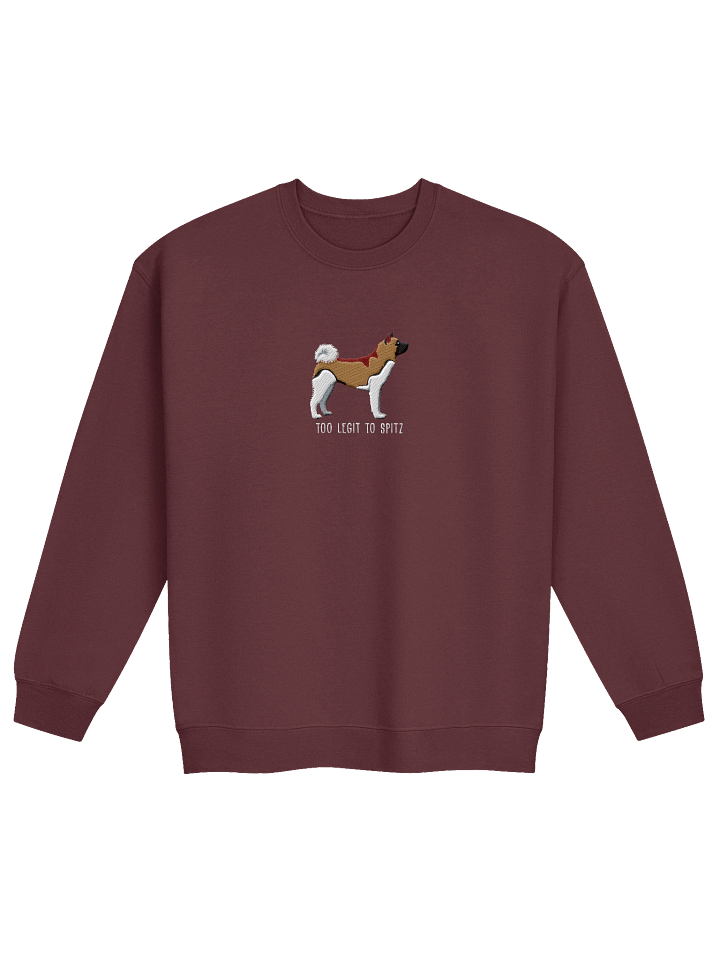 Too Legit to Spitz Sweatshirt (Embroidered) of an American Akita(Tan & White) product image (9)