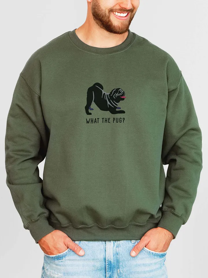What the Pug? Sweatshirt (Embroidered) of a Pug(Black) product image (2)