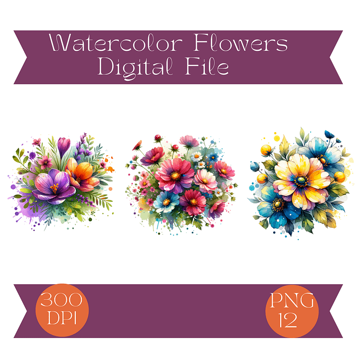 Watercolor Flowers Bundle product image (1)
