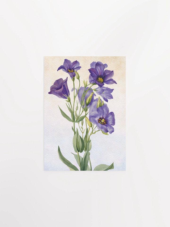 Watercolor Purple Lisianthus Flower Print – Botanical Wall Art for Cottagecore or Vintage-Inspired Decor product image (4)