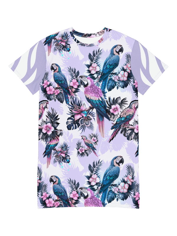 Elysian Birds-T shirt dress purple product image (2)