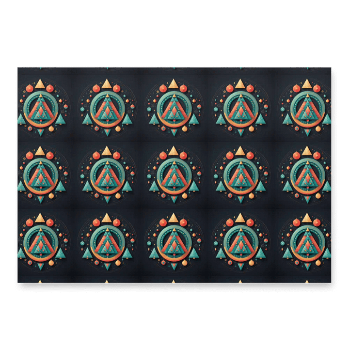 Geometric Christmas tree Wrapping Paper Sheets product image (1)