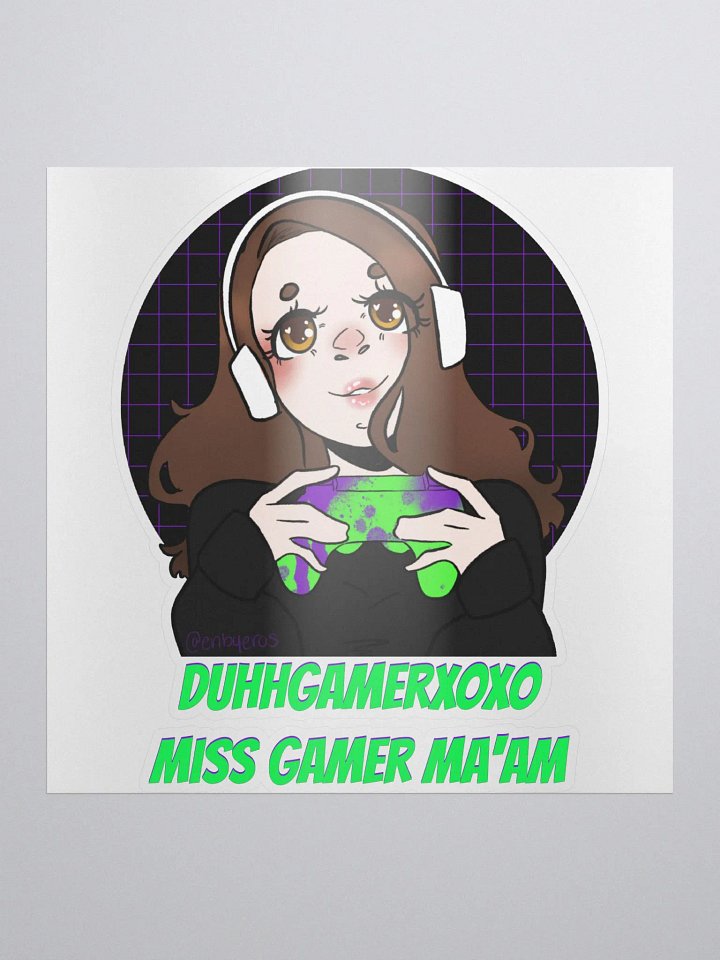 DuhhGamerXOXO/Miss Gamer Ma'am Sticker - Green Text product image (1)
